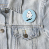 Schattige spook blauw halloween spooky one ronde button 5,7 cm (In situ)