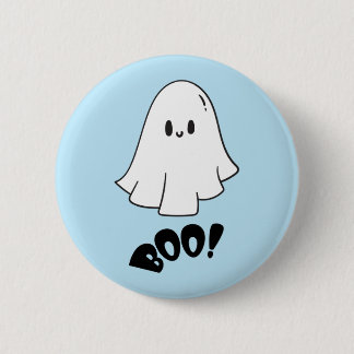 Schattige spook blauw halloween spooky one ronde button 5,7 cm