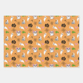 Schattige spook Franse Bulldog vleermuis pompoen H Inpakpapier Vel (Voorkant 3)