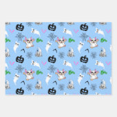 Schattige spook Franse Bulldog vleermuis pompoen H Inpakpapier Vel (Voorkant 2)
