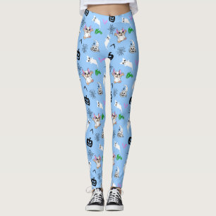 Schattige spook Franse Bulldog vleermuis pompoen H Leggings