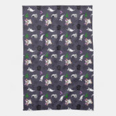 Schattige spook Franse Bulldog vleermuis pompoen H Theedoek (Verticaal)