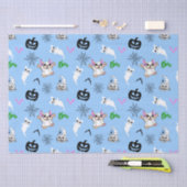 Schattige spook Franse Bulldog vleermuis pompoen H Tissuepapier (Craft)