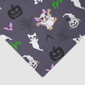 Schattige spook Franse Bulldog vleermuis pompoen H Tissuepapier (Detail)