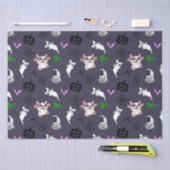 Schattige spook Franse Bulldog vleermuis pompoen H Tissuepapier (Craft)