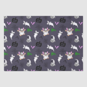 Schattige spook Franse Bulldog vleermuis pompoen H Tissuepapier