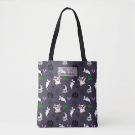 Schattige spook Franse Bulldog vleermuis pompoen H Tote Bag
