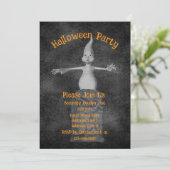 Schattige spook grafsteen Halloween Kaart (Staand voorkant)