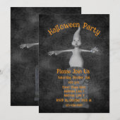 Schattige spook grafsteen Halloween Kaart (Voorkant / Achterkant)