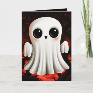 Schattige spook Halloween-illustratie Kaart