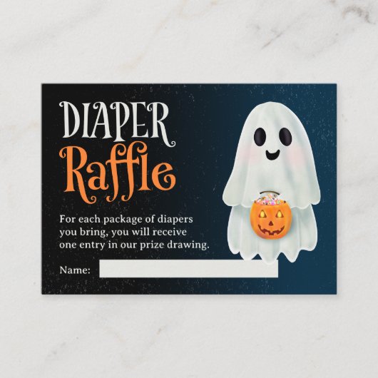 Schattige spook Halloween luier loterij baby showe Informatiekaartje (Voorkant)