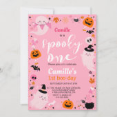 Schattige spook Halloween Verjaardag  Kaart (Voorkant)