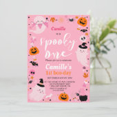 Schattige spook Halloween Verjaardag  Kaart (Staand voorkant)