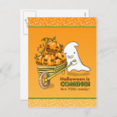 Schattige spook met kruiwagen briefkaart (Voorkant / Achterkant)