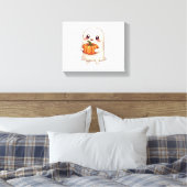 Schattige spook met pompoen - grappige Halloween Canvas Afdruk (Insitu (Slaapkamer))