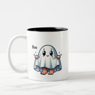 Schattige spook van afkeuring tweekleurige koffiemok