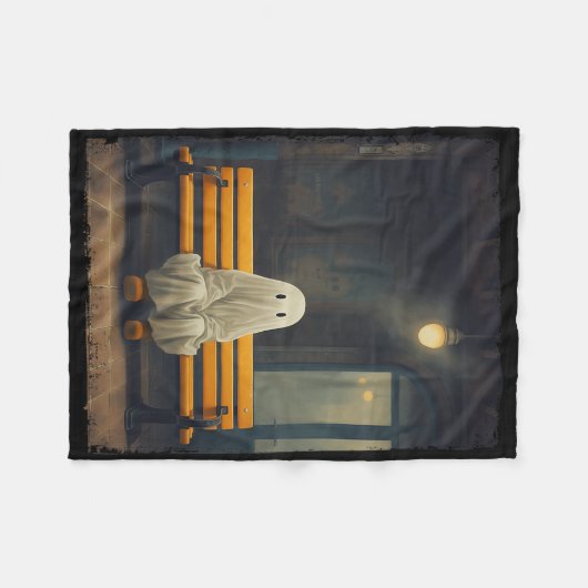  Schattige spook wachten zittend op stoel hallow Fleece Deken (Voorkant (Horizontaal))