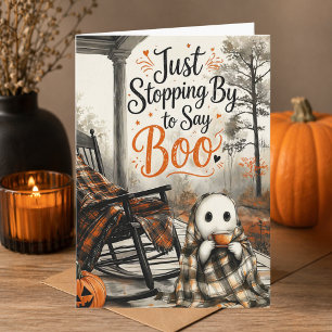 Schattige spook zegt Boe knus gelukkig Halloween k Kaart
