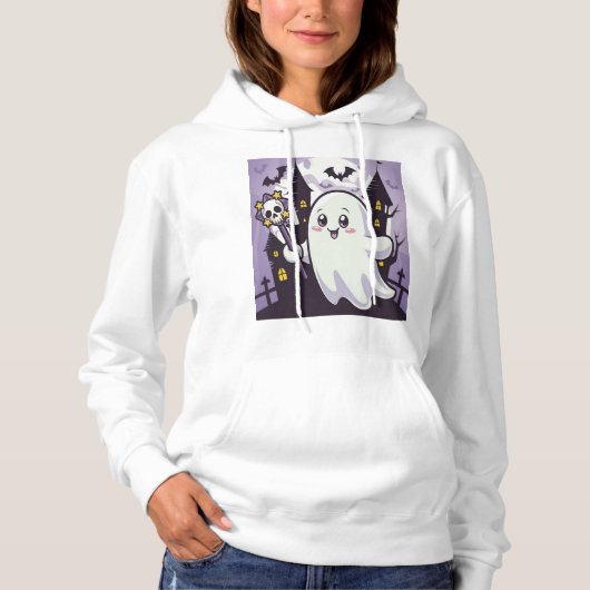 Schattige spookachtig Poster met een speelse twist Hoodie (Voorkant)
