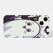 Schattige spookachtig Poster met een speelse twist iPhone Hoesje (Achterkant horizontaal)