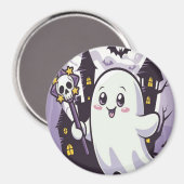 Schattige spookachtig Poster met een speelse twist Magneet (Voorkant / Achterkant)