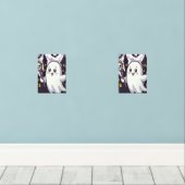 Schattige spookachtig Poster met een speelse twist Muurkunst Sets (Houten vloer)