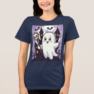 Schattige spookachtig Poster met een speelse twist Tri-Blend Shirt