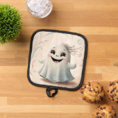 Schattige Spookachtige Vriend Halloween Design Pannenlap (Top down)