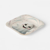 Schattige Spookachtige Vriend Halloween Design Papieren Bordje (Gebogen)