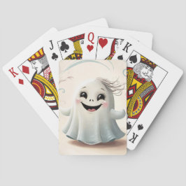 Schattige Spookachtige Vriend Halloween Design Pokerkaarten