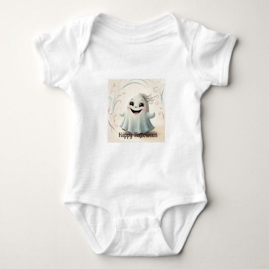 Schattige Spookachtige Vriend Halloween Design Romper (Voorkant)