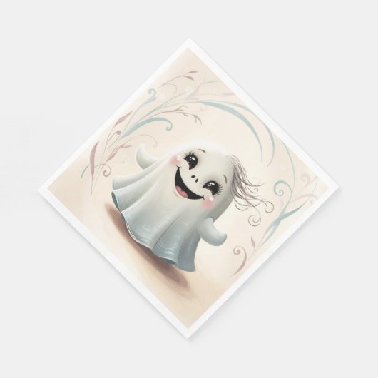 Schattige Spookachtige Vriend Halloween Design Servet (Hoek)