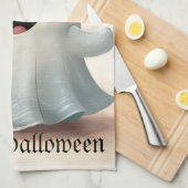 Schattige Spookachtige Vriend Halloween Design Theedoek (Quarter Fold)