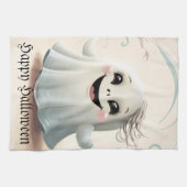 Schattige Spookachtige Vriend Halloween Design Theedoek (Horizontaal)