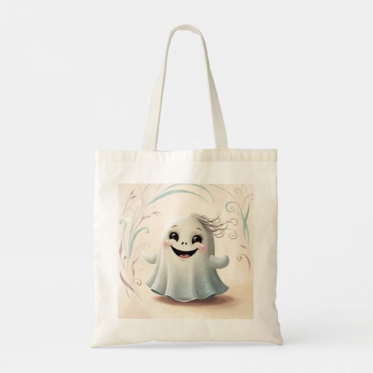 Schattige Spookachtige Vriend Halloween Design Tote Bag (Achterkant)