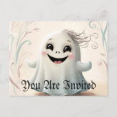 Schattige Spookachtige Vriend Halloween Design Uitnodiging Briefkaart (Voorkant)