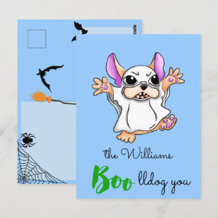 Schattige spookboek knuffels Halloween Briefkaart