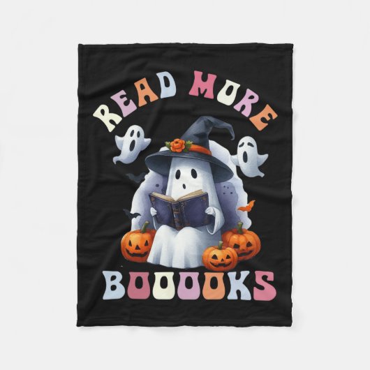Schattige Spookboek Lees meer Boeken Funny Teacher Fleece Deken (Voorkant)