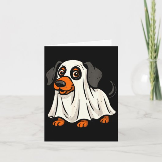 Schattige spookhond halloween dachshund kaart (Voorkant)
