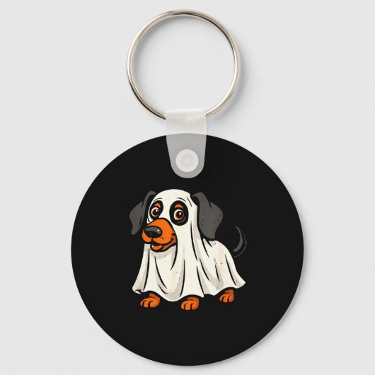 Schattige spookhond halloween dachshund sleutelhanger (Voorkant)
