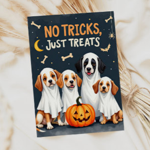 Schattige spookhonden grappige Halloween kaart