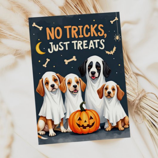 Schattige spookhonden grappige Halloween kaart