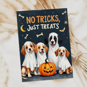 Schattige spookhonden grappige Halloween kaart