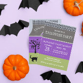 Schattige spookhuis Halloween uitnodiging klein