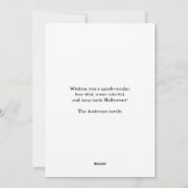 Schattige spookhuis vleermuizen pompoenen hallowee feestdagenkaart (Achterkant)