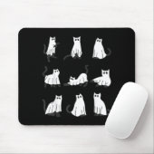 Schattige spookkat grappig Halloween-ontwerp spook Muismat (Met muis)