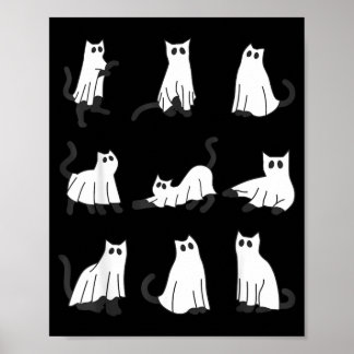 Schattige spookkat grappig Halloween-ontwerp spook Poster