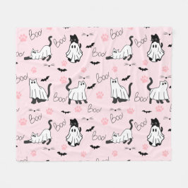 Schattige spookkatten Halloween Fleece Deken