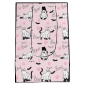 Schattige spookkatten Halloween Medium Cadeauzakje (Achterkant)