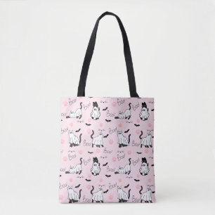 Schattige spookkatten Halloween Tote Bag